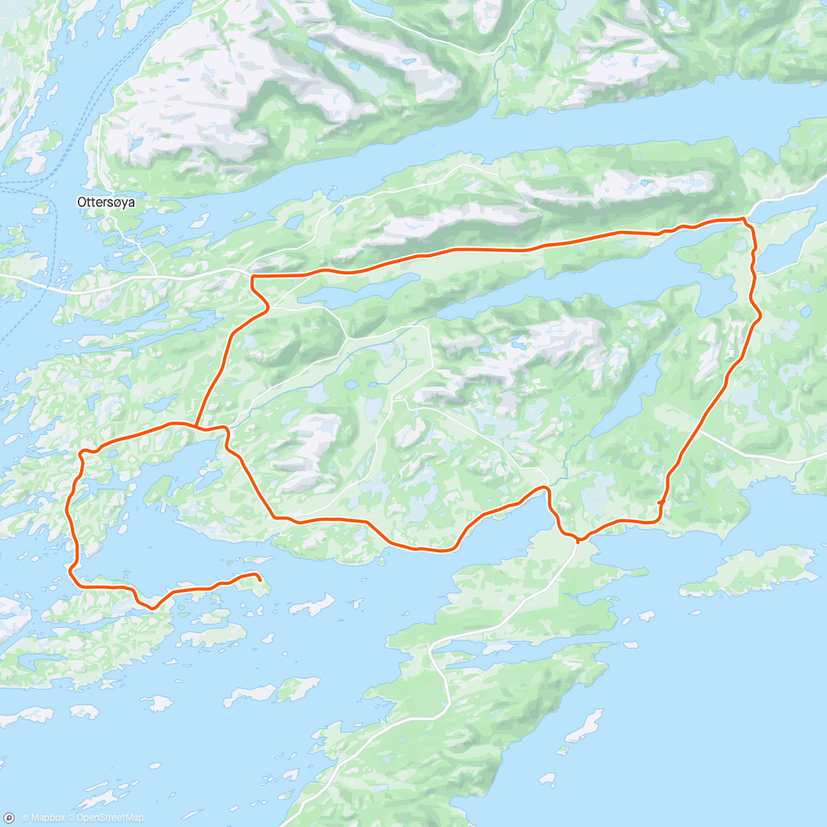 Karte der Aktivität „Indre nærøy -> Kjeøya -> Indre Nærøy”
