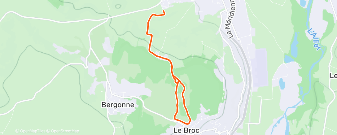 Map of the activity, Sortie VTT dans l'après-midi
