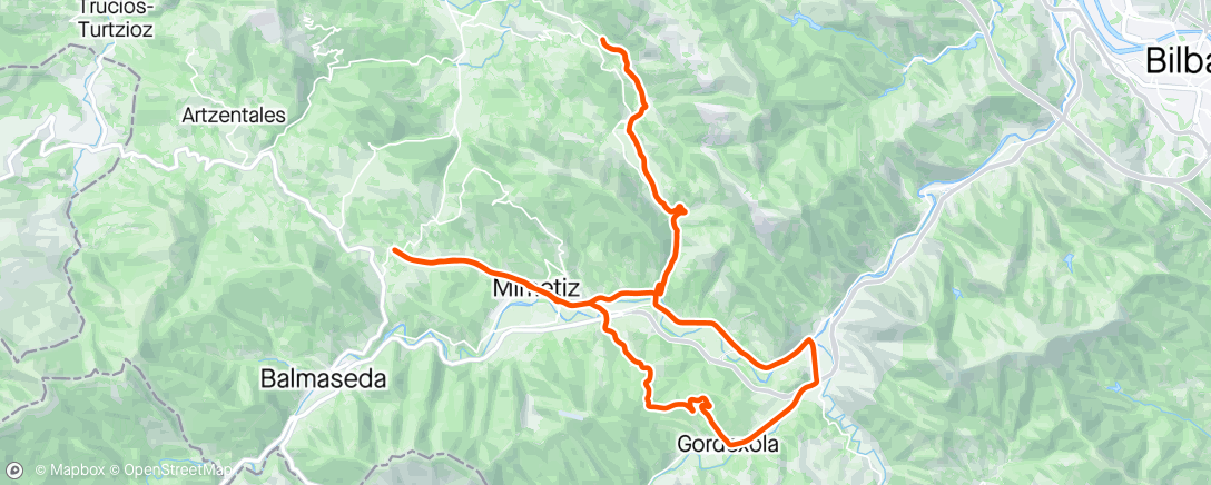 Map of the activity, Galdames -Güeñes-Sodupe-Avellaneda-Humaran