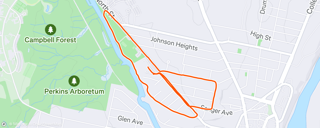 Map of the activity, Afternoon Run