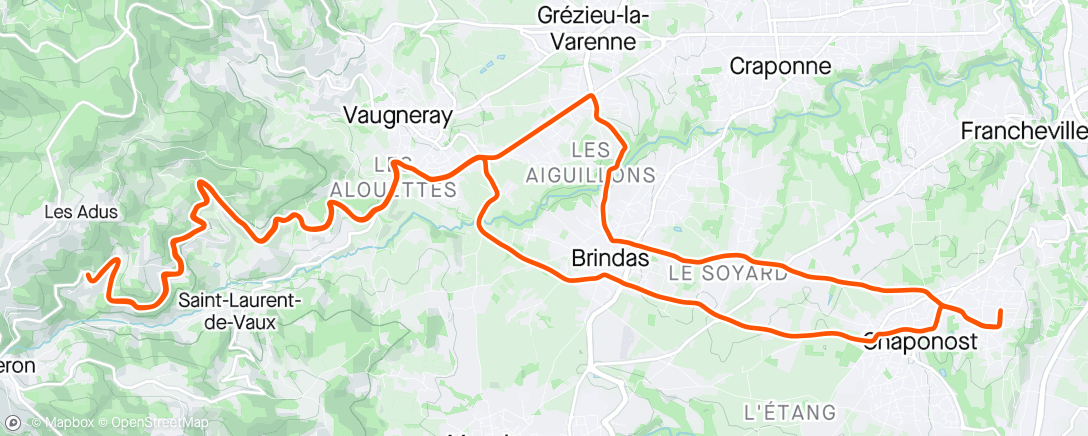 Map of the activity, Speedy ride