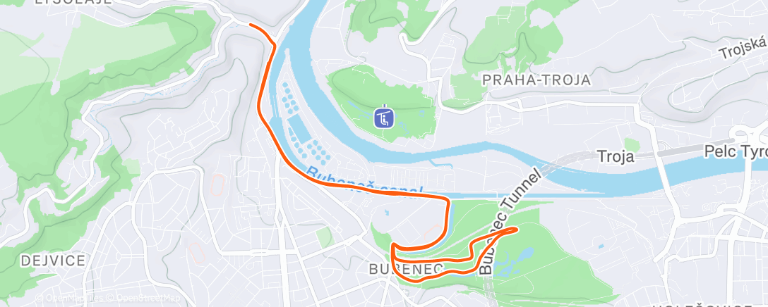 Map of the activity, Morning Run