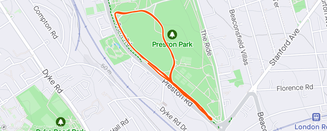 Map of the activity, PP Park Run