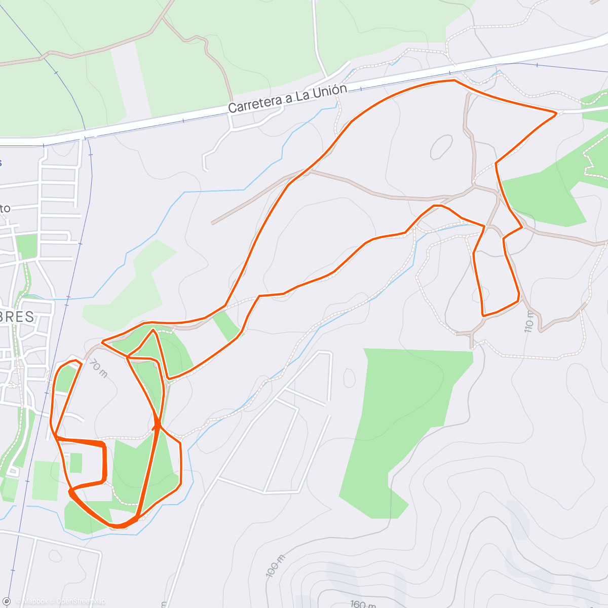 Map of the activity, 3'5km calentamiento / cross 6km⛰️🏆