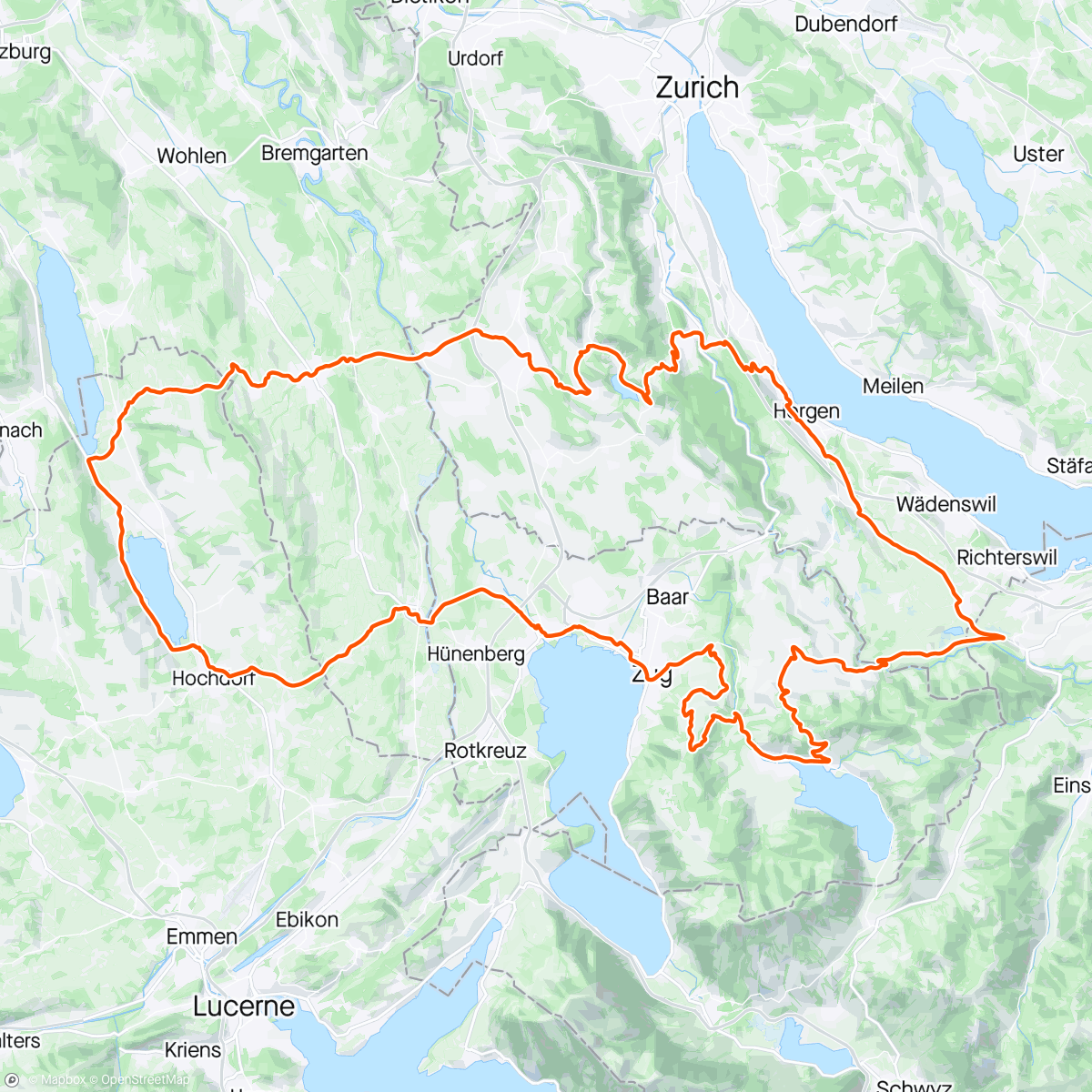 Map of the activity, 6 Seen Raodbike Tour
