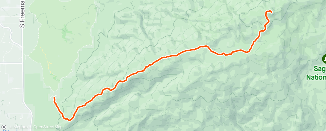 Mapa da atividade, Kami Tanque Verde Peak via Tanque Verde Ridge Trail