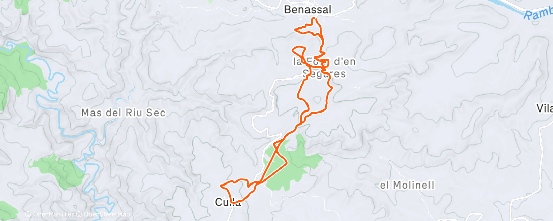 Map of the activity, GR-7 nocturn en BTT