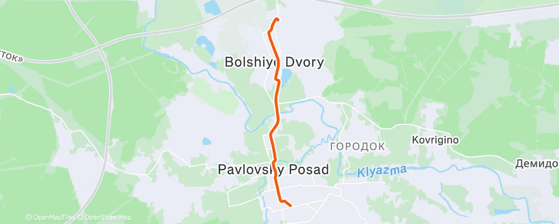 Map of the activity, Утренний забег