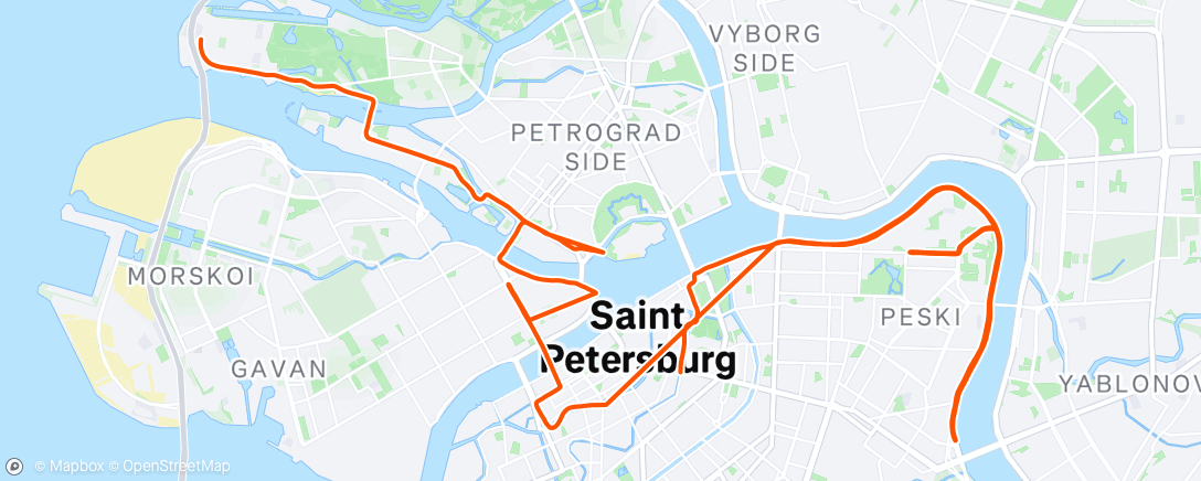 Map of the activity, Ночной забег