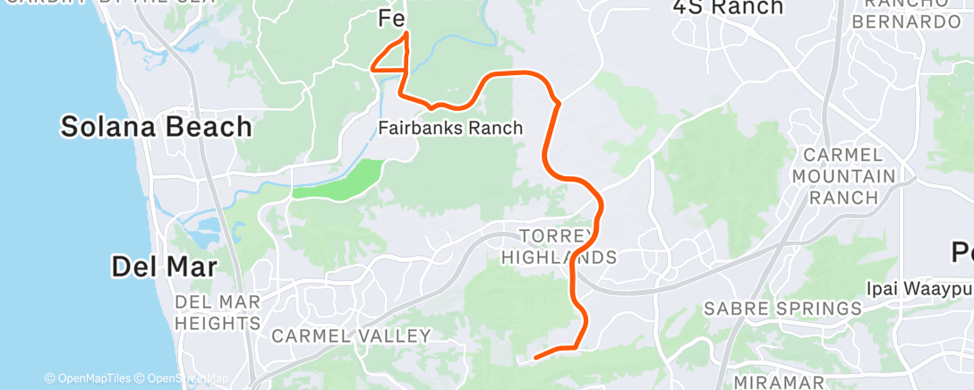 Map of the activity, Afternoon Ride