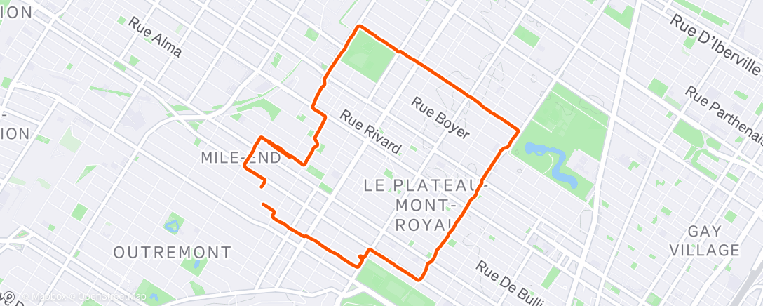 Map of the activity, Easy + strides