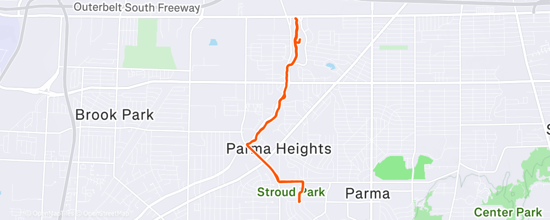 Map of the activity, Christmas Day run + 4 Strides