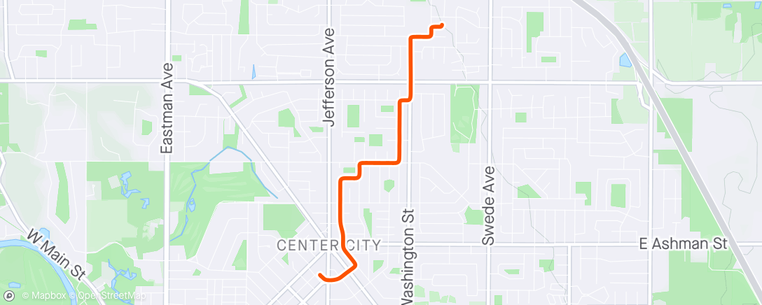 Map of the activity, Ride Home from Work 🌒
