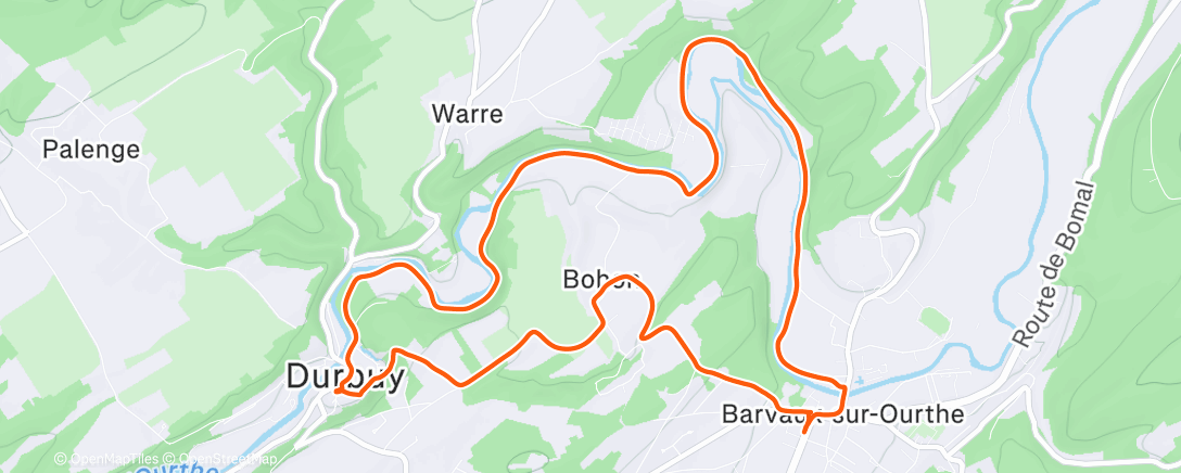 Map of the activity, Barvaux-Durbuy-Ourthe