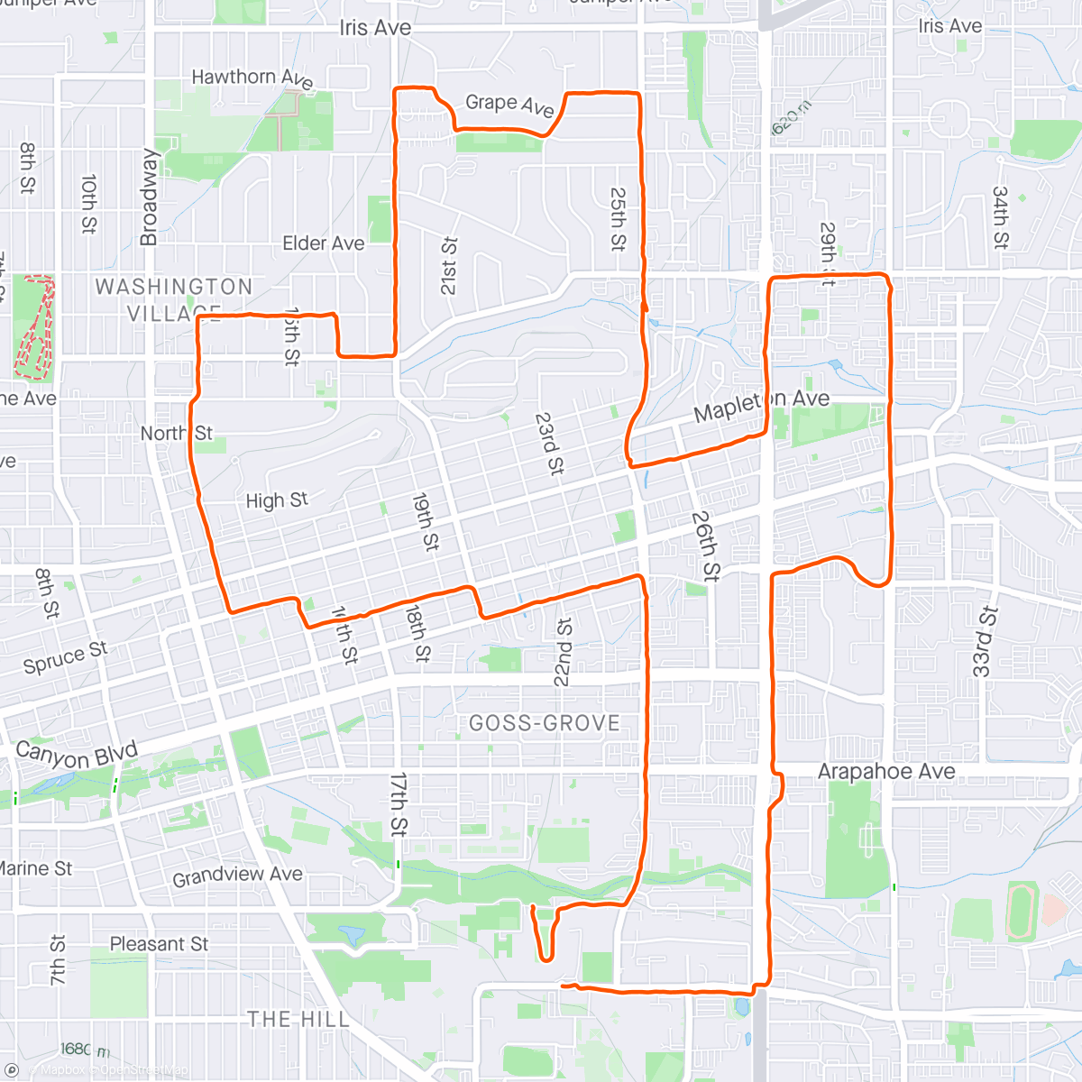 Map of the activity, Ran back to run with wifey