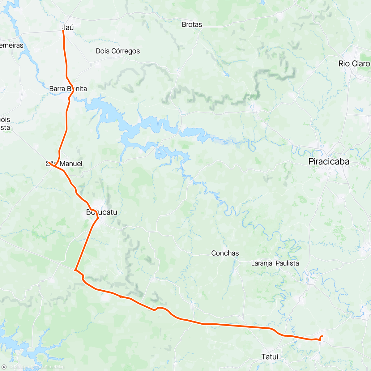 Map of the activity, Brevet Boituva - Jaú