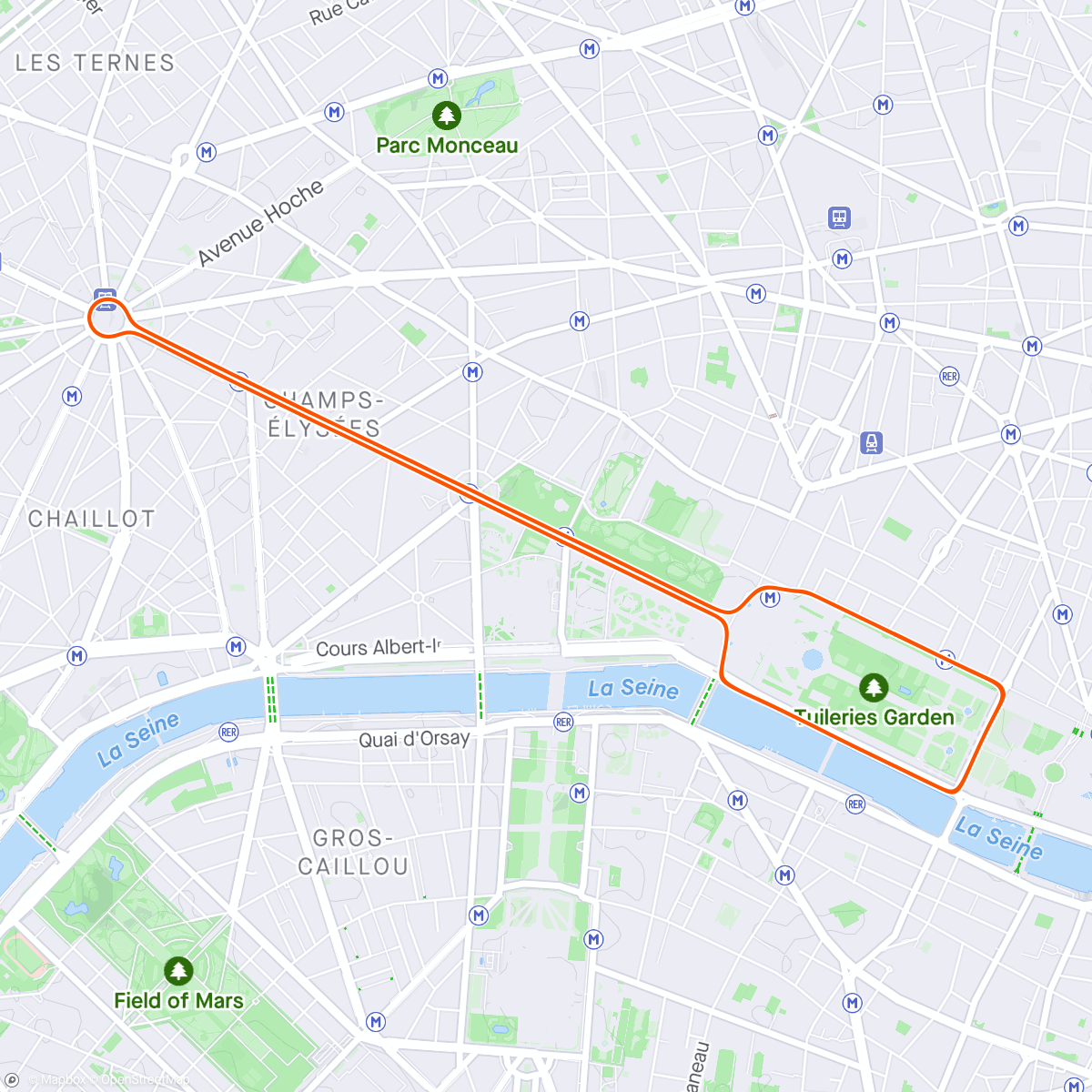 Map of the activity, Zwift - FTP Test (shorter) in Paris