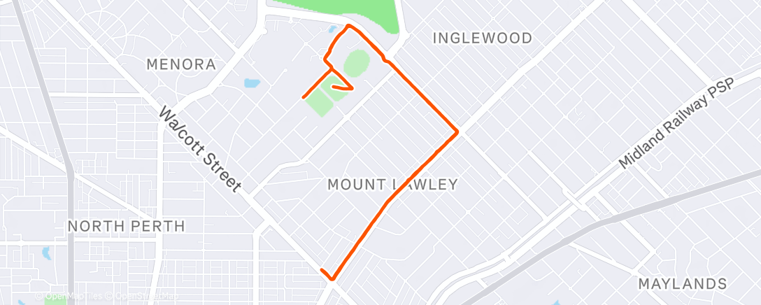 Map of the activity, Afternoon Run