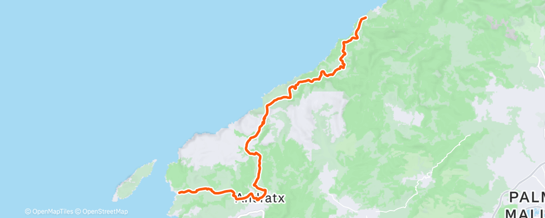 Map of the activity, ROUVY - Group Ride: Bike4fun Group Ride - Mallorca, Banyalbufar To Sant Elm (31 km, 668 m, 01:25)