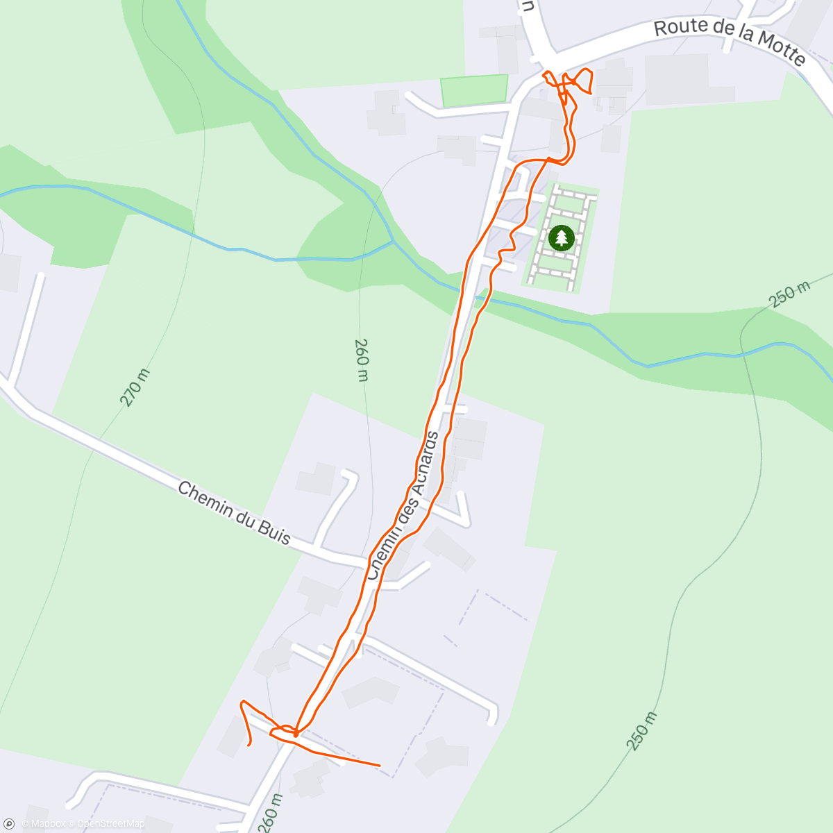 Map of the activity, 1ère sortie post fracture J+12 ...