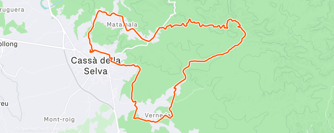 Map of the activity, Bicicleta de montaña eléctrica matutina