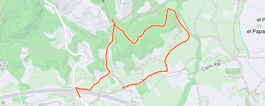 Map of the activity, Afternoon Run