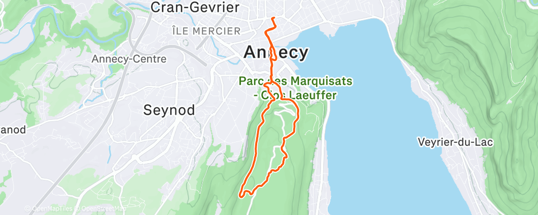 Map of the activity, Lunch Trail Run