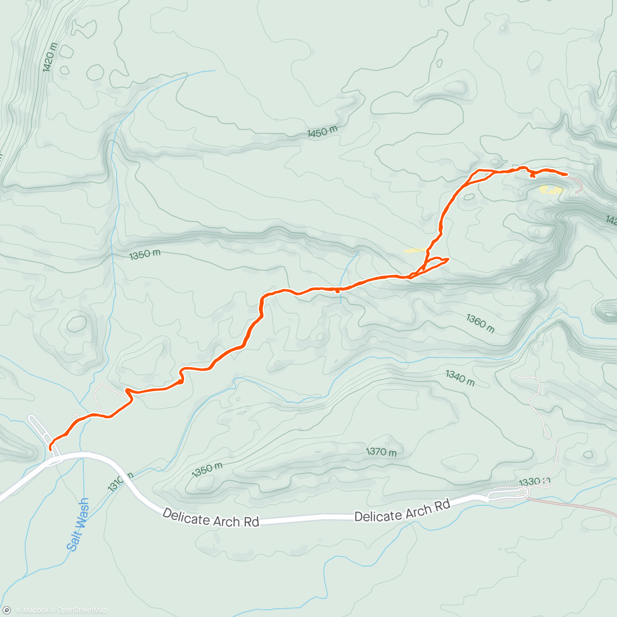 Map of the activity, Geotrail to Delicate Arch