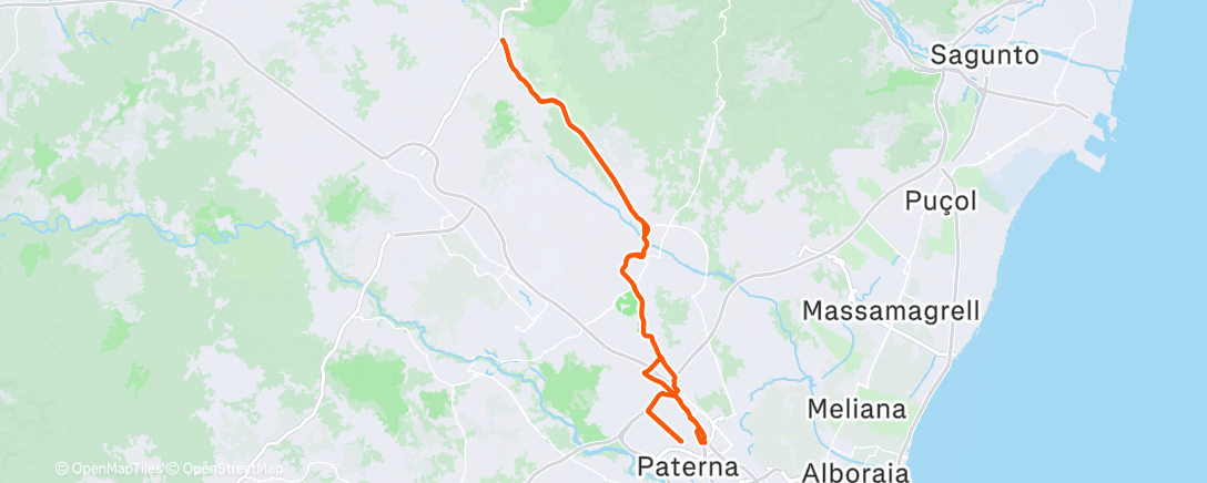 Map of the activity, Bicicleta por la tarde