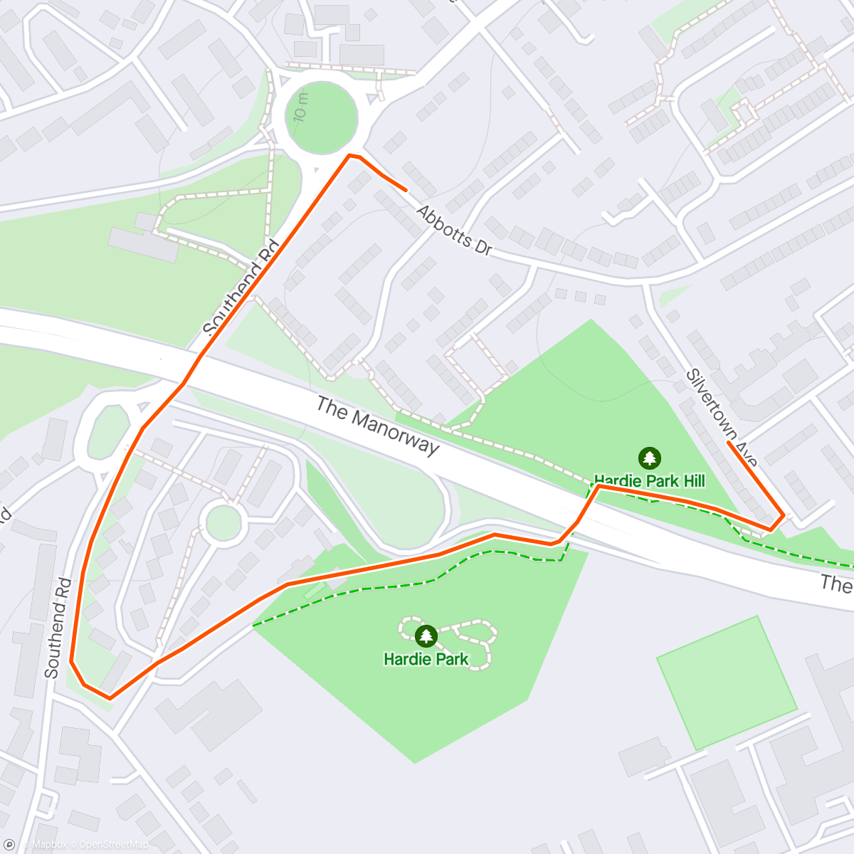 Map of the activity, Run with Caelan