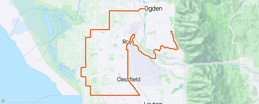 Map of the activity, Nooner Ride