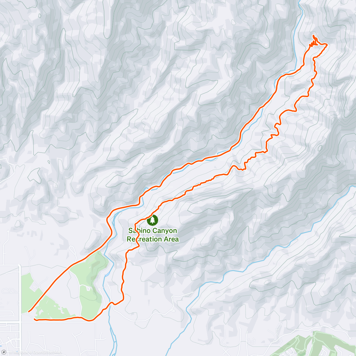 Map of the activity, Moody Sabino Canyon!