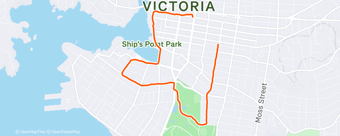 Map of the activity, Jog