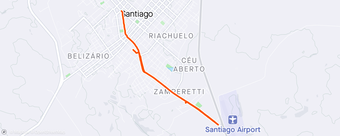 Map of the activity, Corrida + caminhada