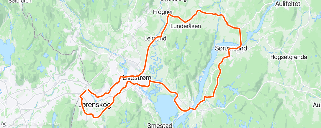 アクティビティ「Sørumsand runden」の地図