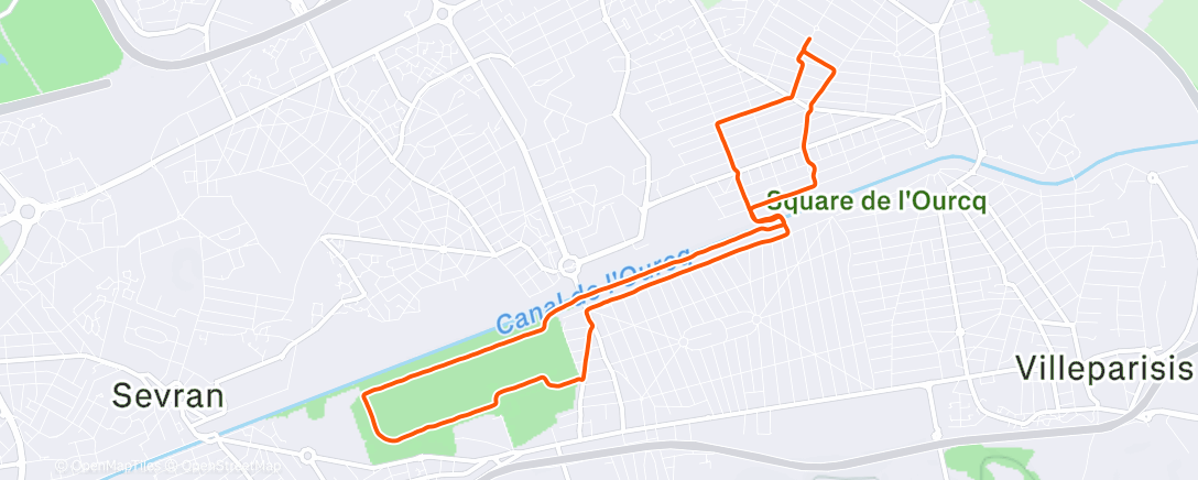 Map of the activity, Lunch Run