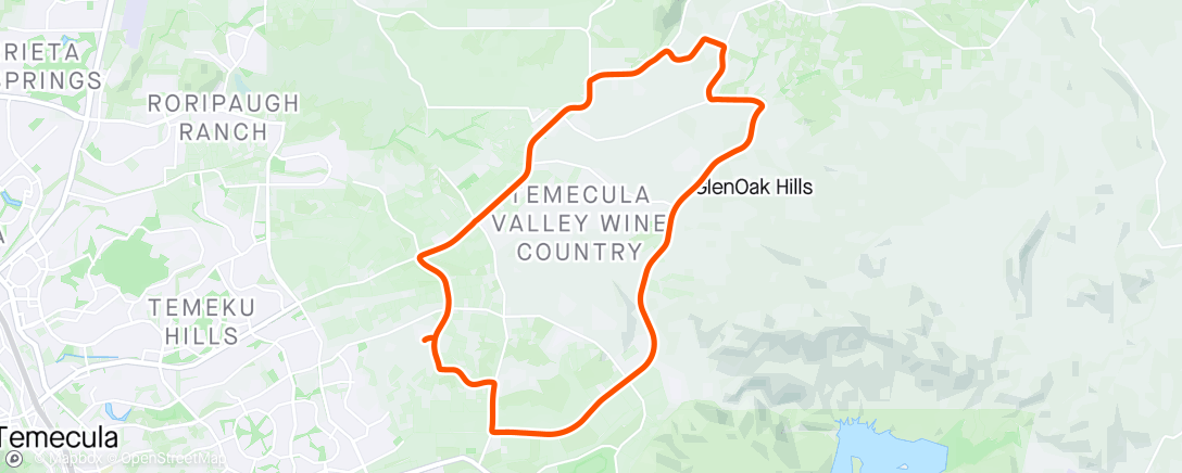 Map of the activity, Temecula wine country cruise with JB