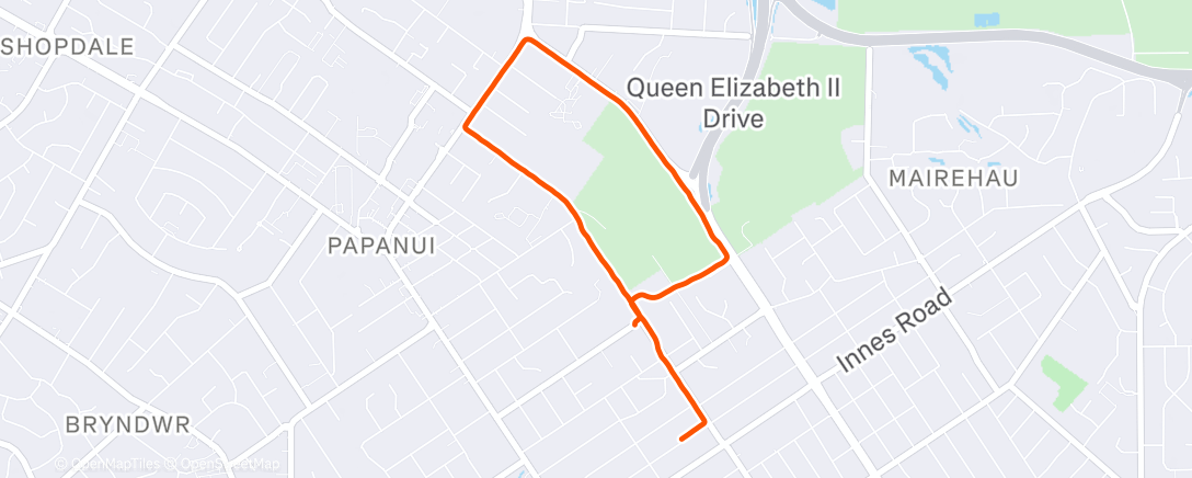 Map of the activity, Afternoon Run