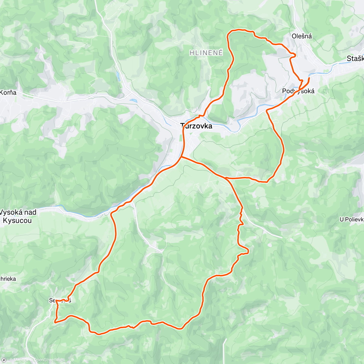 Map of the activity, Grúň - Kamenité - Semeteš