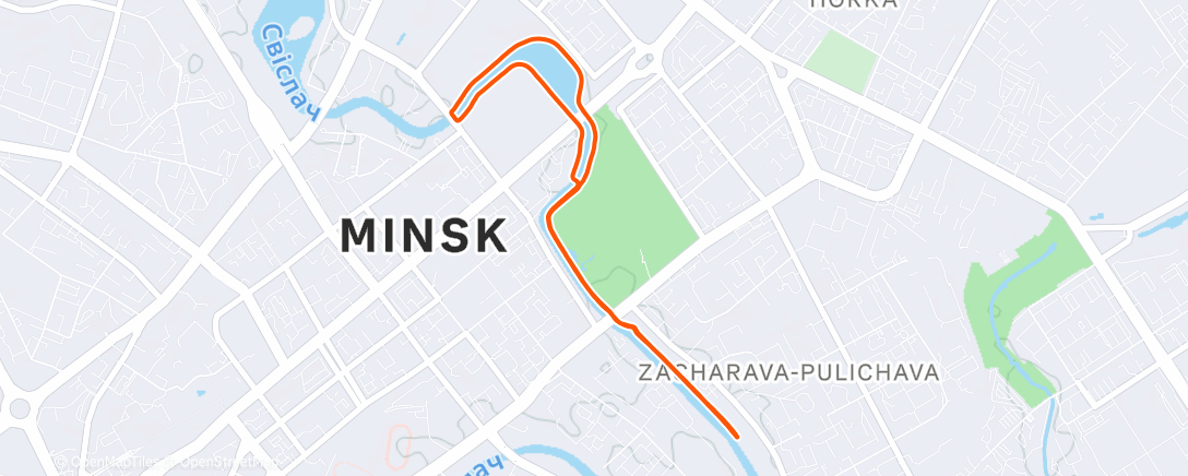 Map of the activity, Утренний забег