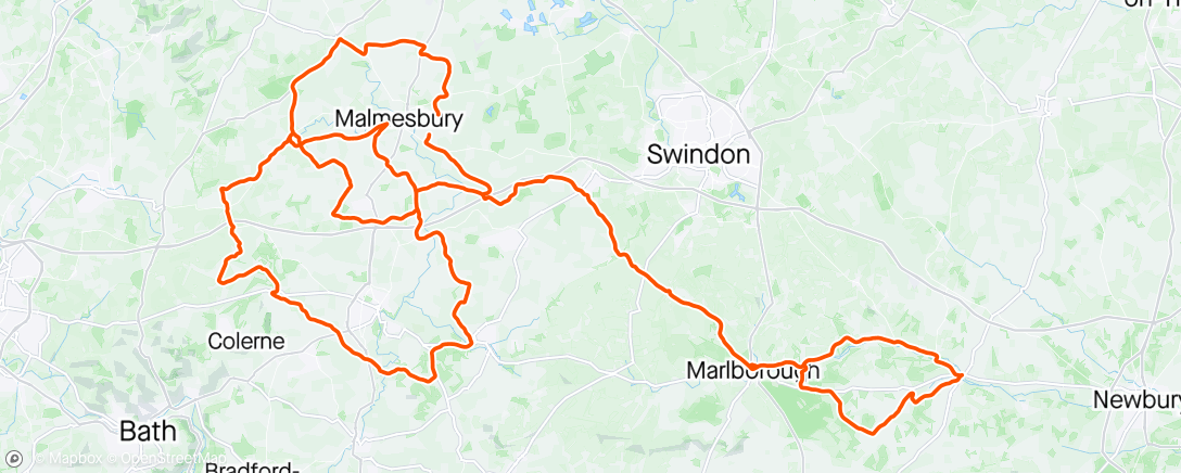 Map of the activity, Sherston Velo with some +ing