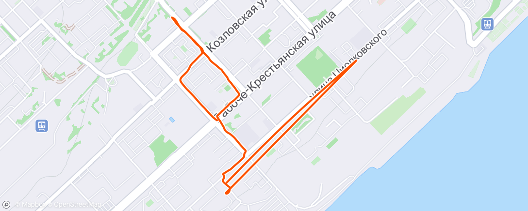 Map of the activity, Вечерний велозаезд