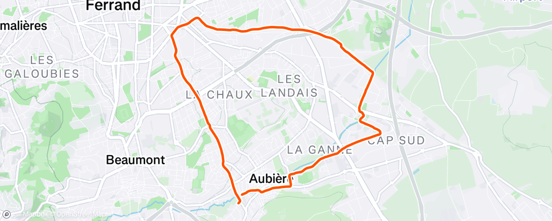 Map of the activity, Course à pied le matin