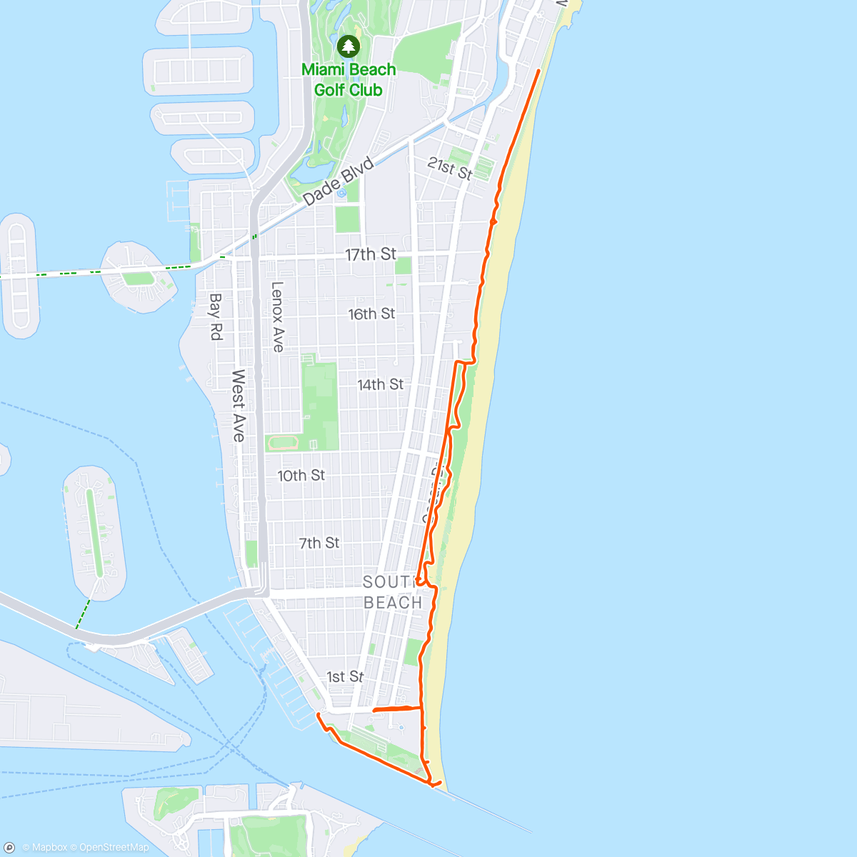 Map of the activity, Miami Beach 🏖️
