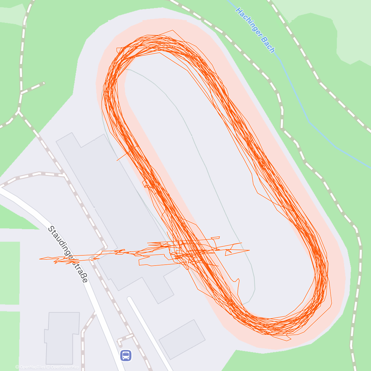 Map of the activity, Eislauf am Abend