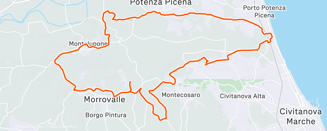 Map of the activity, Sessione di mountain biking mattutina