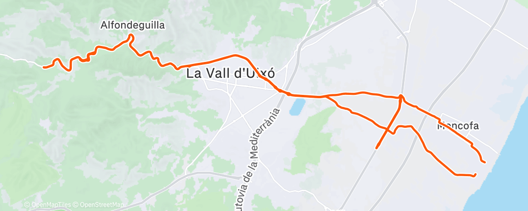 Map of the activity, Bicicleta de montaña matutina