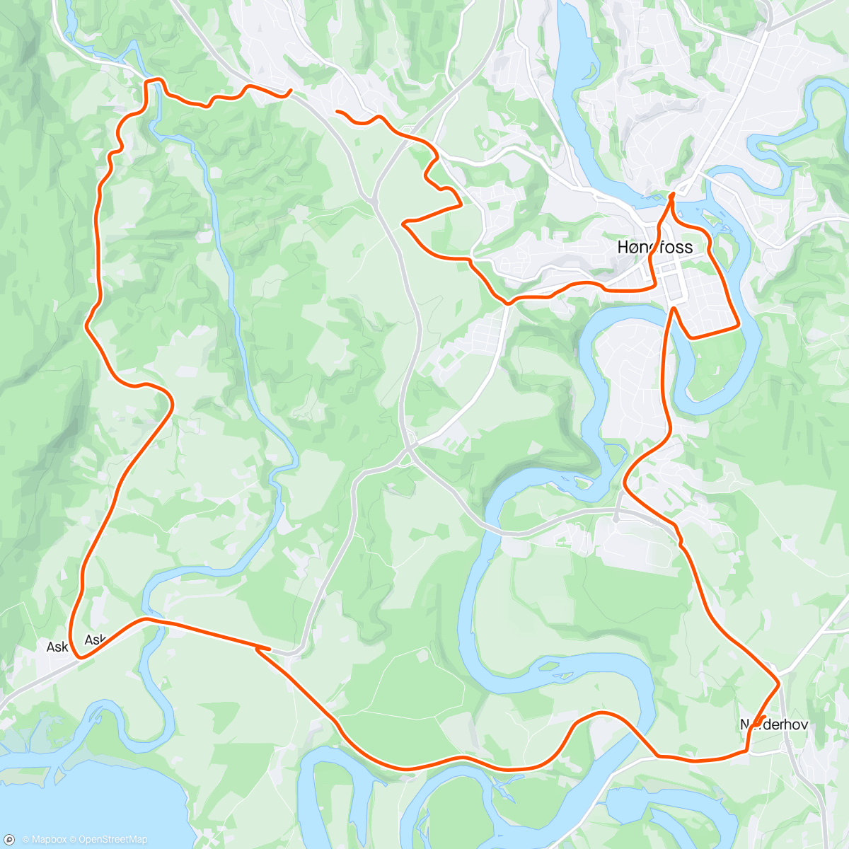 Map of the activity, Rolig rundtur