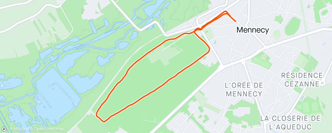 Map of the activity, Course à pied le midi