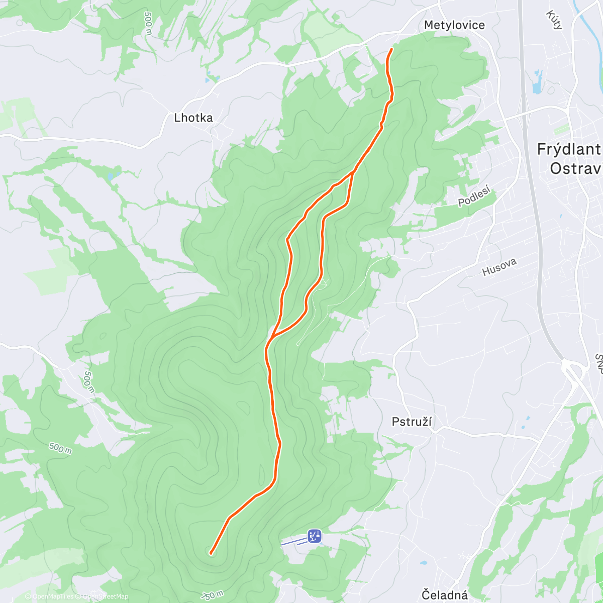 Map of the activity, Ondřejník s klukama 🐶🐶👬